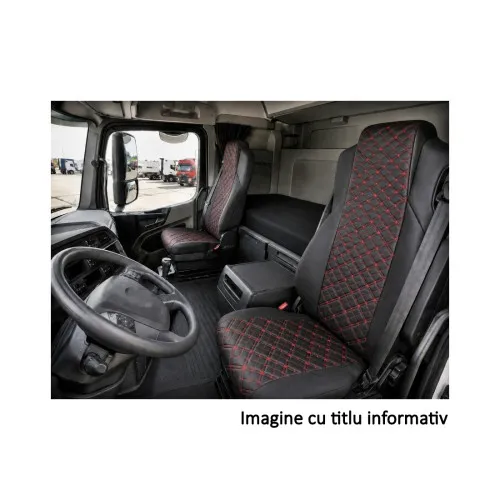 Huse scaune camion compatibile Mercedes Actros 2017-> 1+1 Premium Imitatie Piele Romb