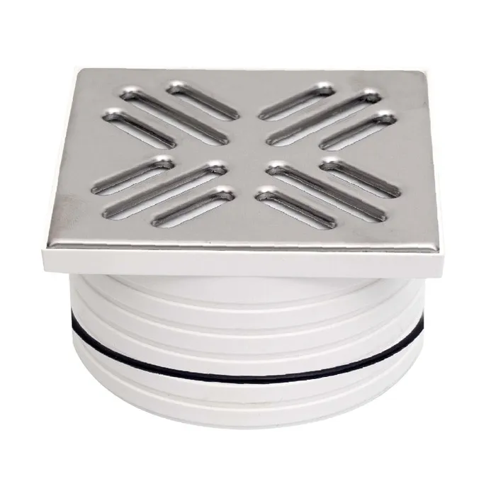 Inaltator PP + gratar inox pentru sifon pardoseala, 105 x 105 mm, D 100 mm