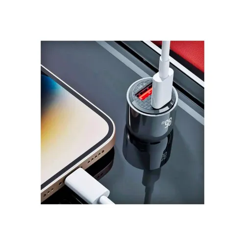 Incarcator auto 95W 1xUSB-C PD 65W 1xUSB-A QC 30W negru XO — imaginea 4