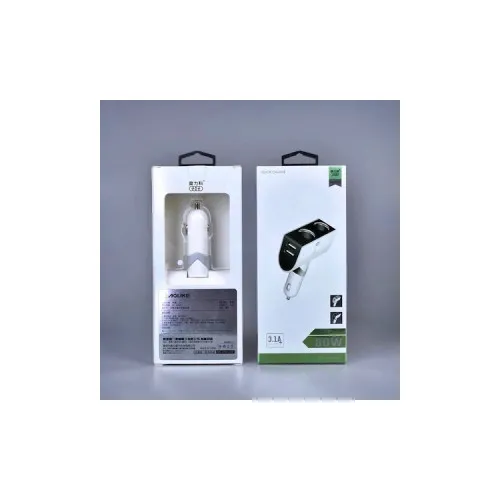 Incarcator auto alb 2 porturi USB 3.1A cu 2 prize bricheta 12V 24V — imaginea 3