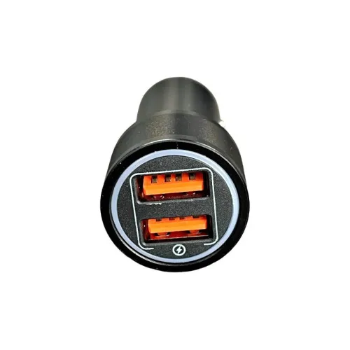 Incarcator auto cu cablu 3 in 1 25W 4.8A 2 porturi USB Fast Charge negru 1.20 m 12V 24V — imaginea 2