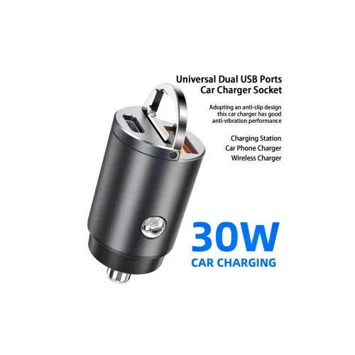 Incarcator auto mini 130W Quick Charge QC 4.0 si PD 3.0 USB-A si Type C compatibil 12V 24V — imaginea 3