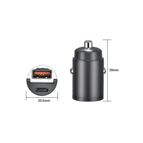 Incarcator auto mini 130W Quick Charge QC 4.0 si PD 3.0 USB-A si Type C compatibil 12V 24V — imaginea 2