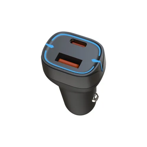 Incarcator auto Quick Charge QC3.0 si PD20W cu USB si Type-C negru