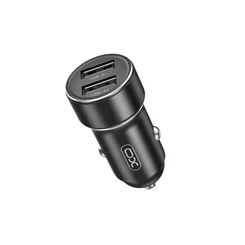 Incarcator auto XO 12W cu 2 porturi USB-A si cablu USB-A la Lightning compatibil iPhone 1 m — imaginea 2