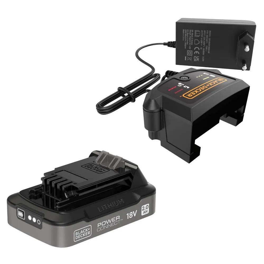 Incarcator Black+Decker BDL2018S1B-XJ + 1 acumulator, Li-ion, 18 V, 2 Ah