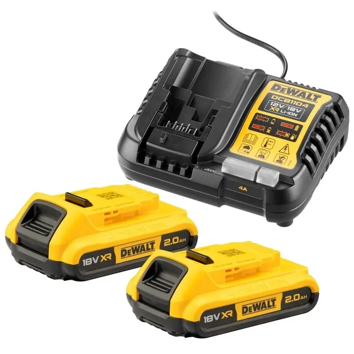Incarcator DeWalt DCB1104D2-QW + 2 acumulatori XR, Li-Ion, 18 V, 2 Ah