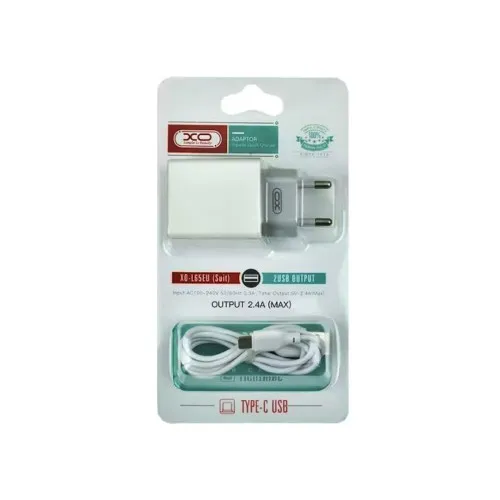 Incarcator retea 12W 2.4A 2xUSB-A alb cu cablu USB-A la Type-C 1 m XO — imaginea 2