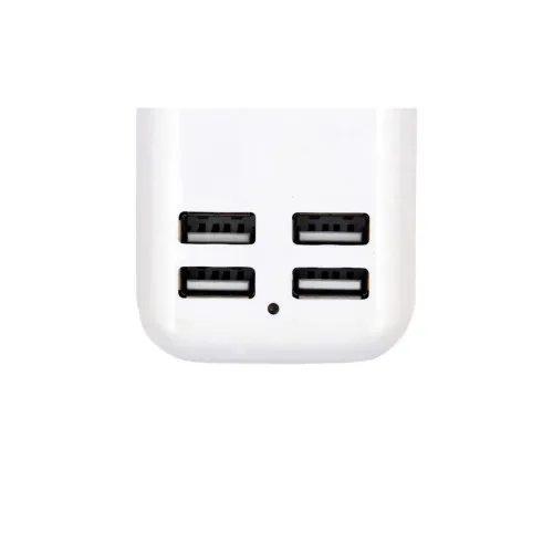 Incarcator retea 15W 3A cu 4 USB si cablu alimentare 1.5 m alb MIV — imaginea 3