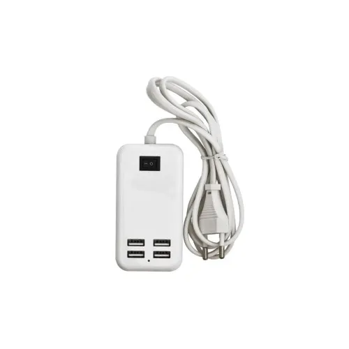 Incarcator retea 15W 3A cu 4 USB si cablu alimentare 1.5 m alb MIV — imaginea 4