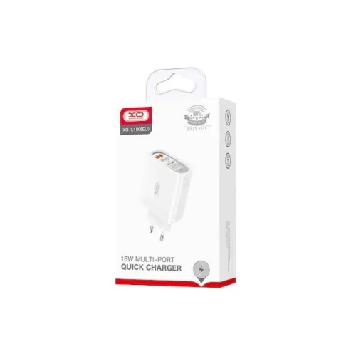 Incarcator retea XO 18W cu 4 porturi USB-A Quick Charge QC 3.0 alb — imaginea 2