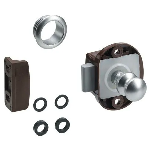 Incuietoare aplicata mobilier Hettich Push-Lock Mini 47x35x20 mm, plastic, maro