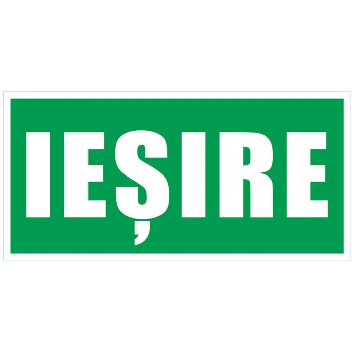 Indicator iesire Sun Prints, RO / EN, PVC, dreptunghiular, 20 x 10 cm