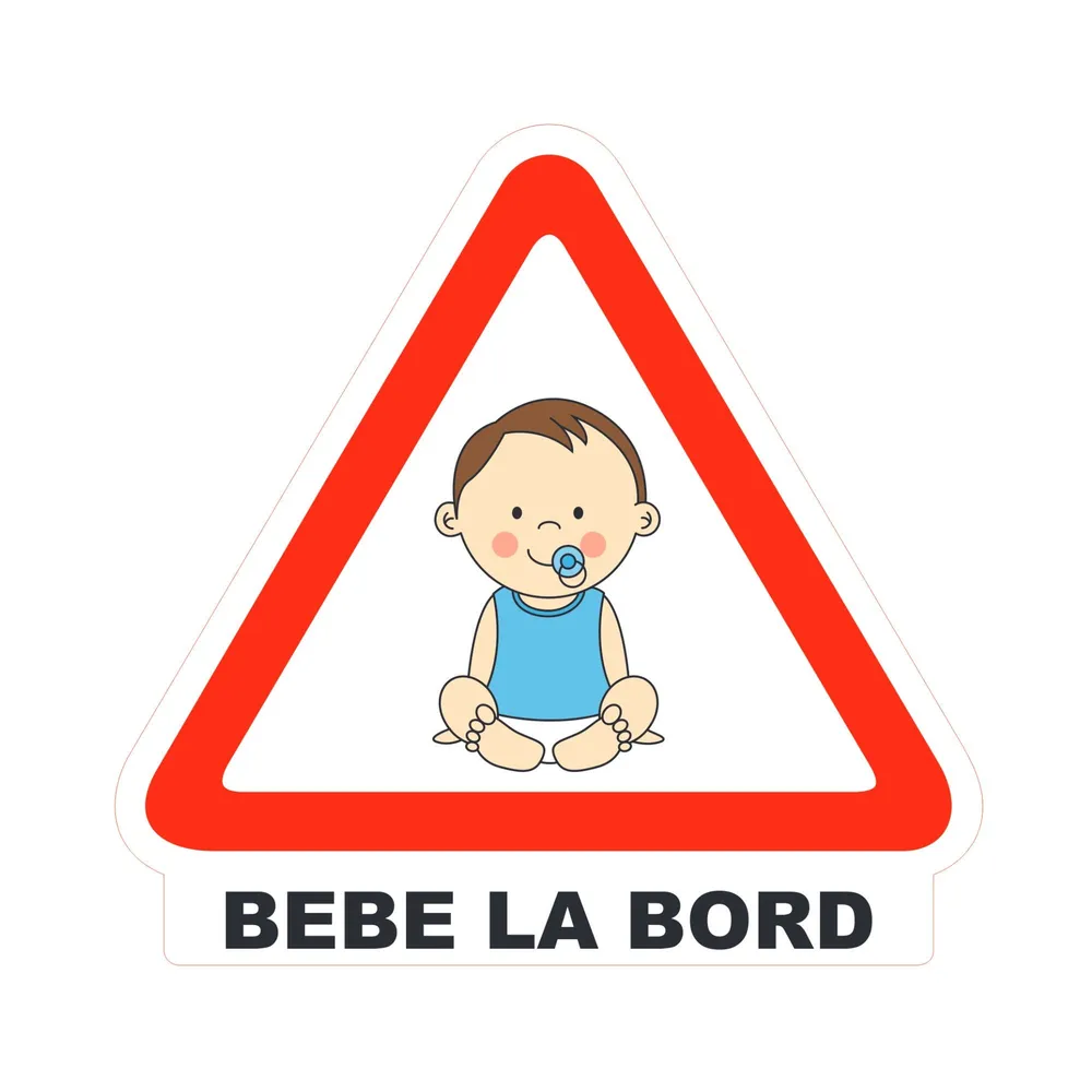 Indicator informare "Bebe la bord", adeziv, dimensiune 150 x 170 mm