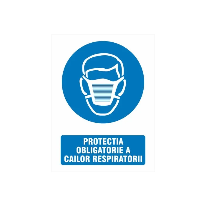 Indicator informare Protectia obligatorie a cailor respiratorii, PVC, 15 x 20 cm
