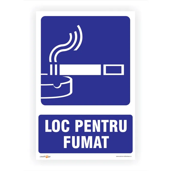 Indicator semnalizare Loc pentru fumat, PVC, 30 x 20 cm