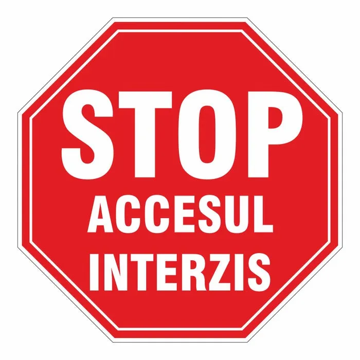 Indicator semnalizare Stop acces interzis, PVC, 37 cm