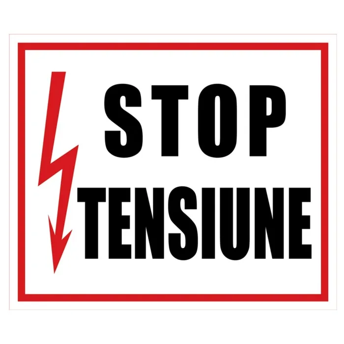 Indicator stop tensiune Sun Prints, RO / EN, PVC, dreptunghiular, 16 x 19 cm