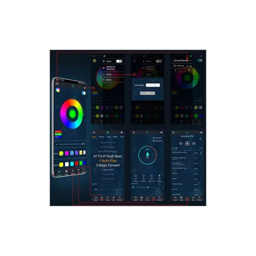 Inele lumina jante LED RGB cu aplicatie BTT 12V — imaginea 4