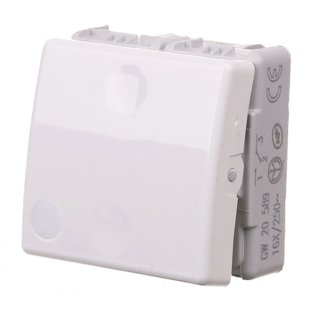 Intrerupator cap scara dublu Gewiss Top System, modular, IP20, alb
