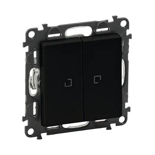 Intrerupator cap-scara dublu Legrand Valena Life, cu lumina, negru mat