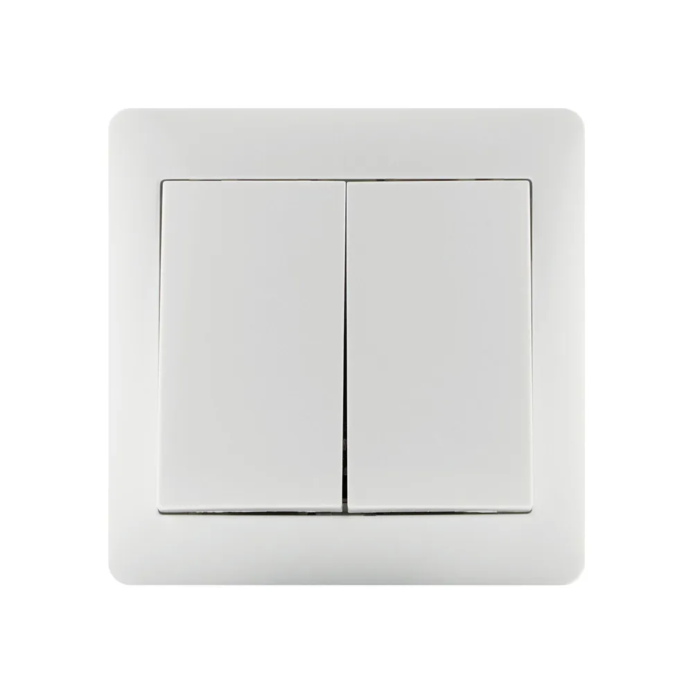 Intrerupator cap-scara dublu Lexman, montaj aplicat, interior, IP20, alb