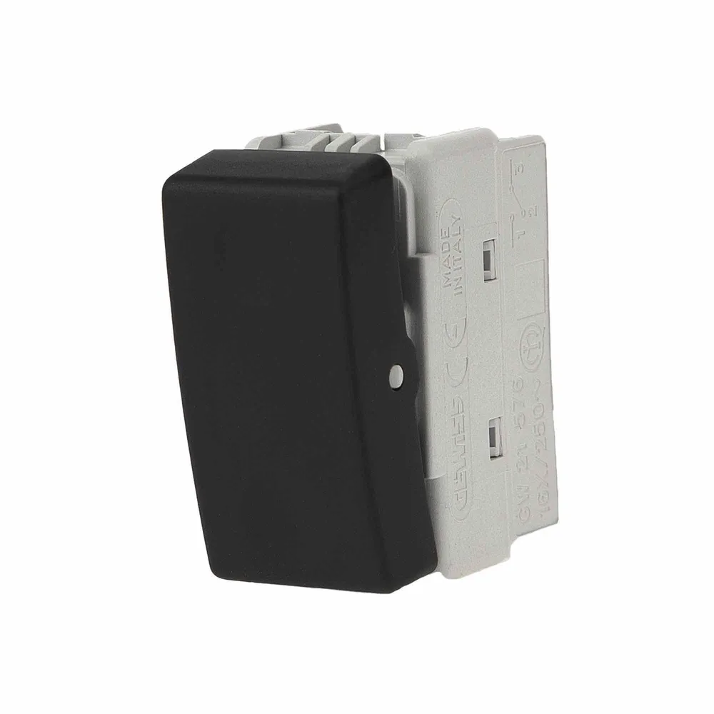 Intrerupator cap scara simplu Gewiss Top System, modular, IP20, negru