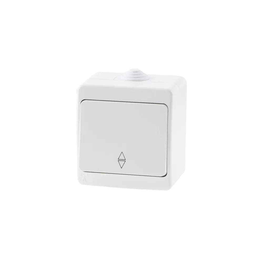 Intrerupator cap scara simplu Gunsan Nemliyer, montaj aplicat, exterior, IP54, alb