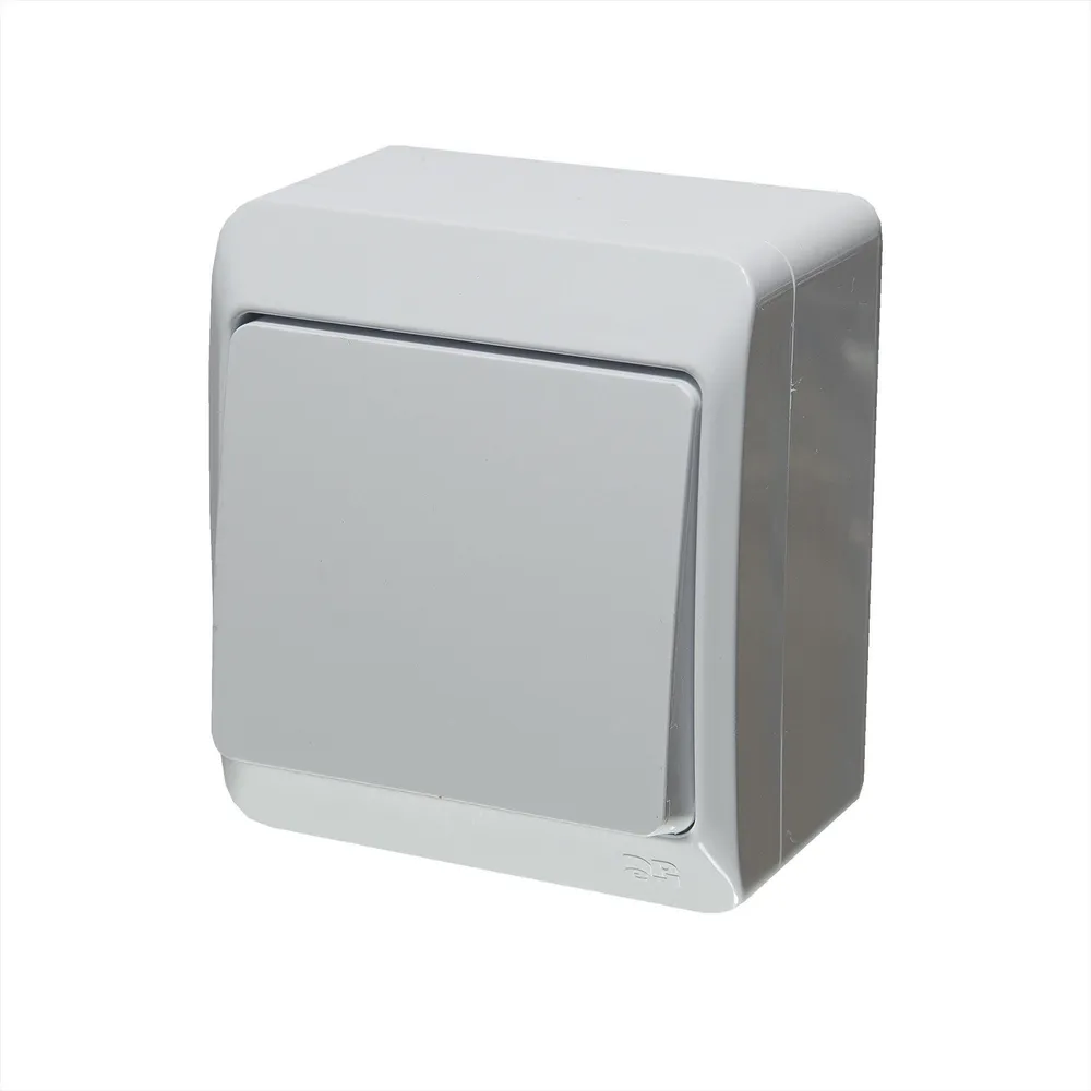 Intrerupator cap scara simplu Hermes, montaj aplicat, exterior, IP44, alb