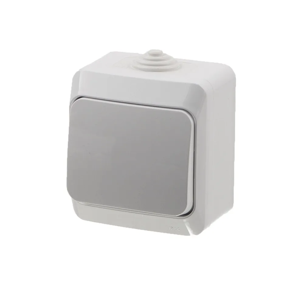 Intrerupator cap scara simplu Schneider Cedar, etans, montaj aplicat, exterior, IP44, alb