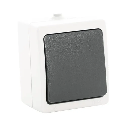 Intrerupator cap-scara simplu Starke IP54 alb, montaj aplicat