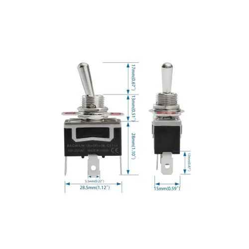 Intrerupator cu cheie cu 3 poziții ON-OFF-ON cu 3 terminale 10A — imaginea 5