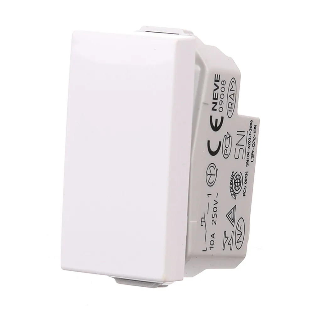 Intrerupator cu revenire Vimar Neve, un modul, pentru sonerie, modular, IP20, alb