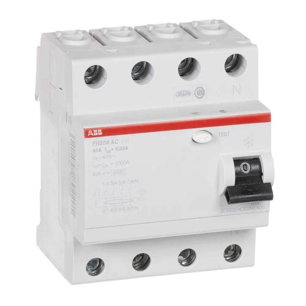 Intrerupator diferential ABB, trifazat, 40A, 4P