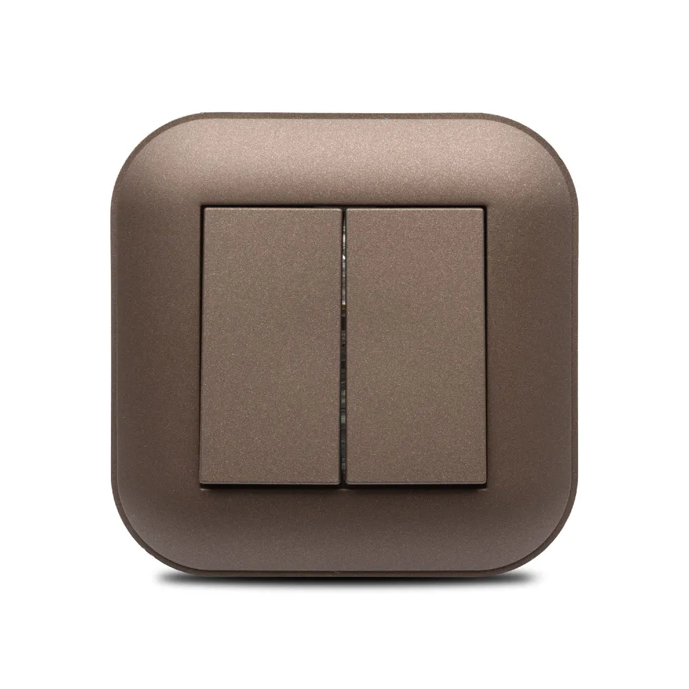 Intrerupator dublu Ovivo Loft, clasic, IP20, maro mocha