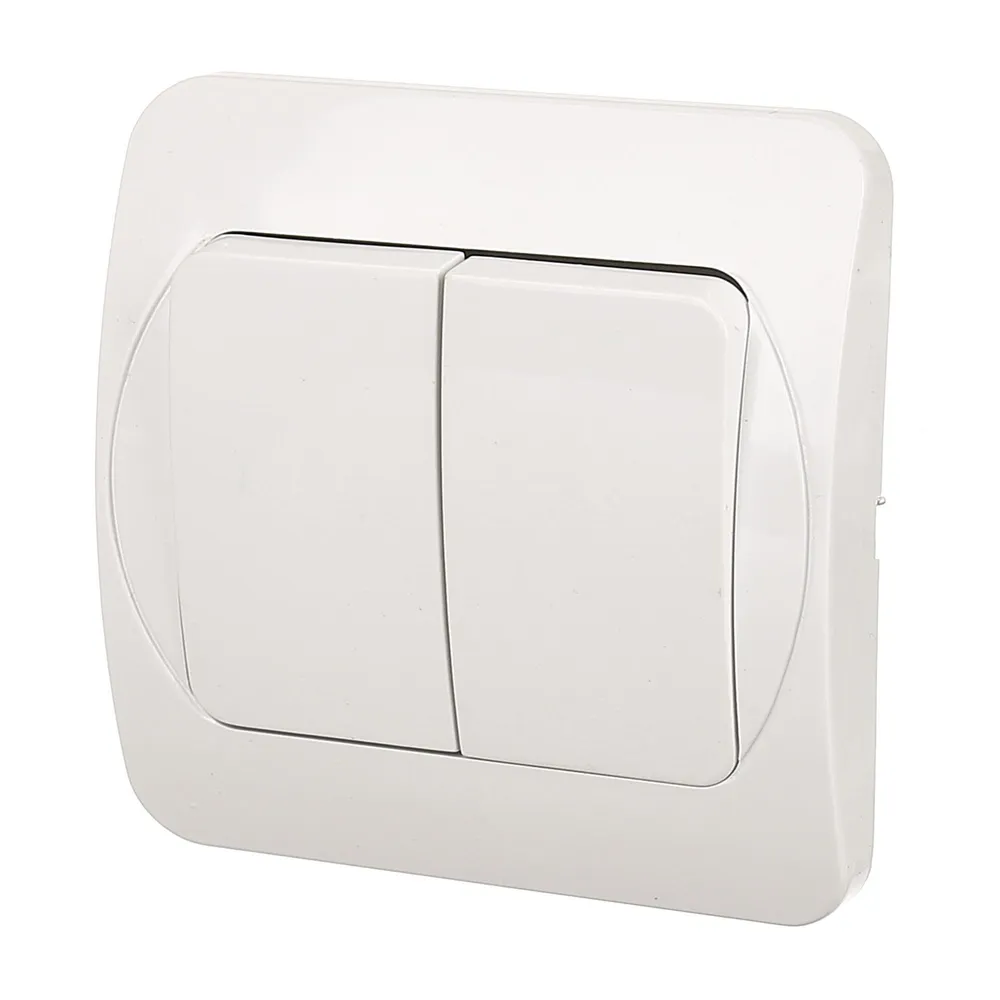 Intrerupator dublu Quatric Praktic, clasic, IP20, alb