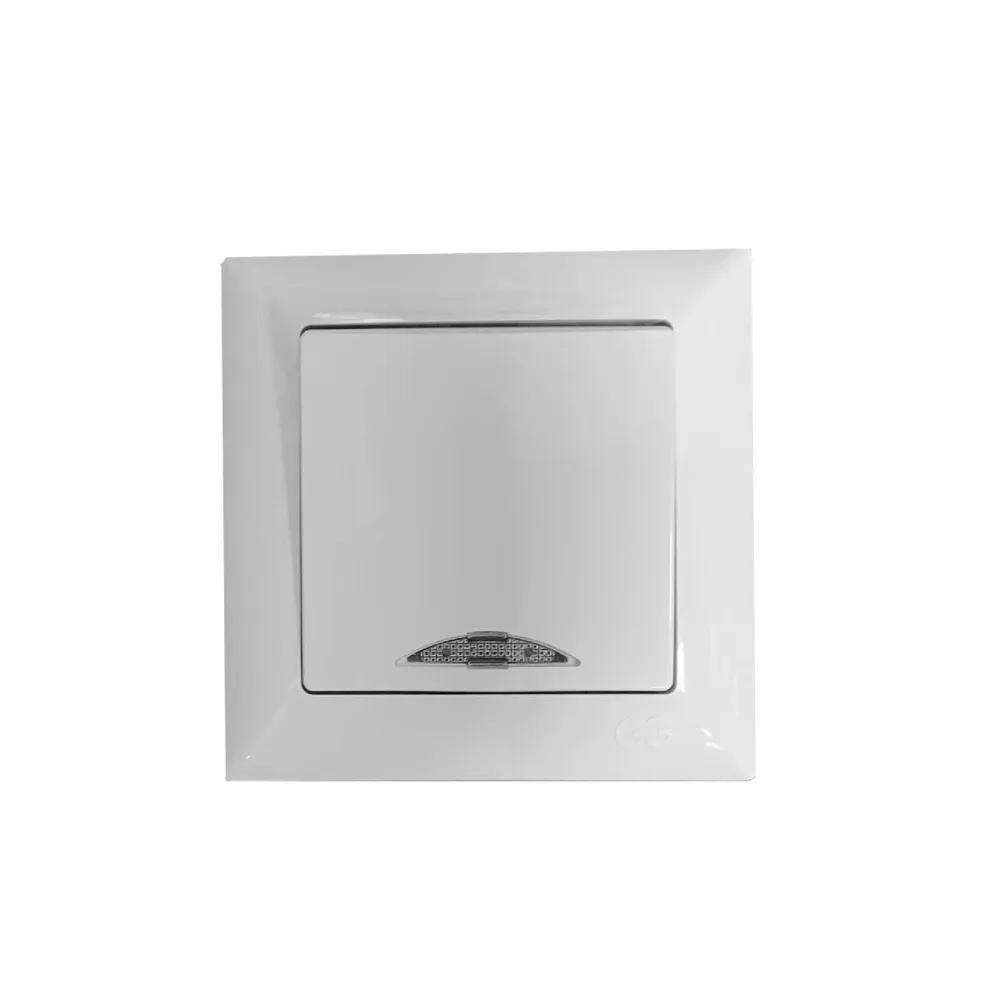 Intrerupator simplu Gunsan Visage, clasic, cu led, IP20, alb