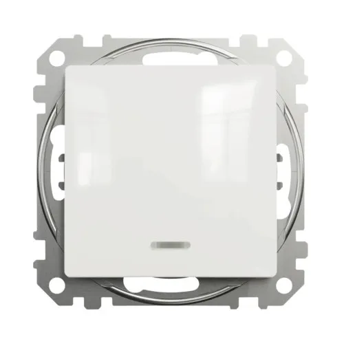 Intrerupator simplu Schneider Sedna Design, cu lumina, alb