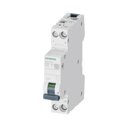 Intreruptor automat Siemens MCB 1P+N 25A 6kA, curba C, montaj in tablou electric, 1 modul