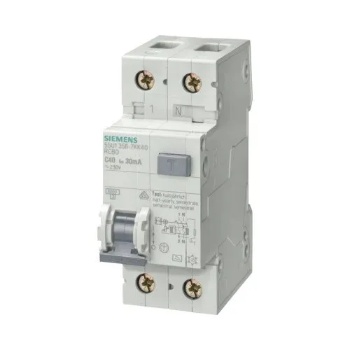 Intreruptor diferential Siemens RCBO 1P+N 20A 4, 5kA/30mA, curba C, tip A, 2 module