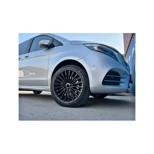 Jante DY1989 19x8 5x112 negre cu margine diamond cut compatibile Mercedes — imaginea 4