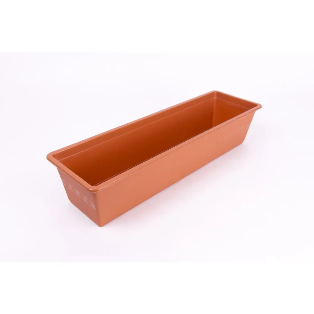 Jardiniera Carina, plastic, lungime 60 cm, maro teracota