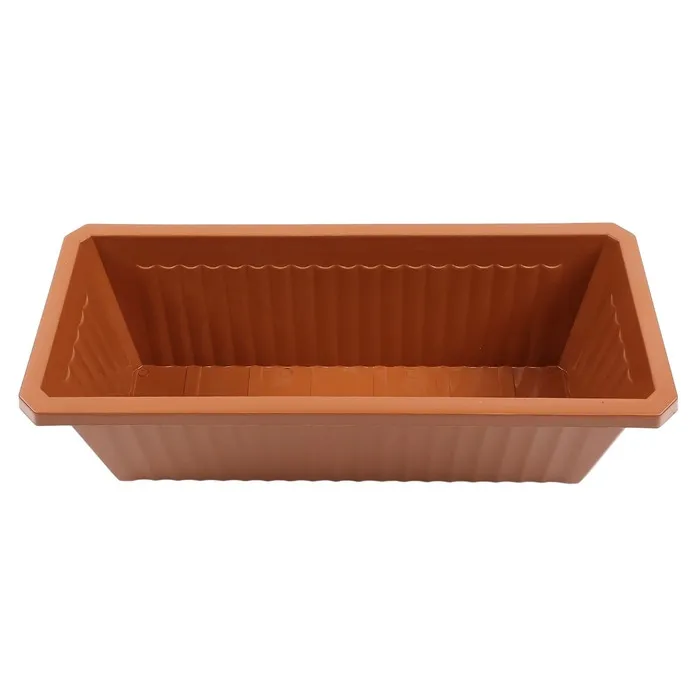 Jardiniera din plastic Critex, Infinitty, interior / exterior, dreptunghiulara, teracota, 40 x 16.5 x 12.5 cm — imaginea 2