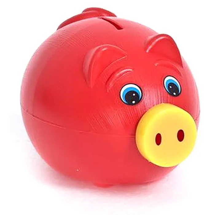 Jucarie pusculita, pentru copii, Porky, din plastic, diverse culori, 11 x 19 cm