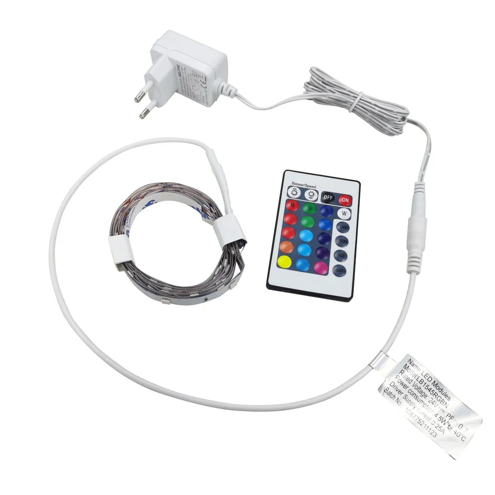 Kit banda LED No Name, 1.5m, 4.5 W, RGB, 24 V, cu telecomanda