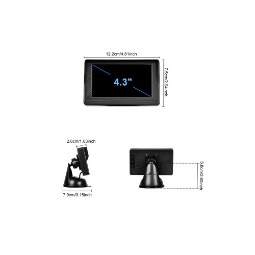 Kit camera auto pentru bebelusi cu monitor 4.3 inch cu fir pentru vizualizare in timp real — imaginea 5