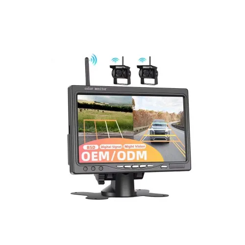 Kit camera wireless fata spate 1080P cu monitor 7 inch night vision IP68 BSD