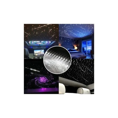 Kit fibra optica led rgb+w plafon instelat 700 fire 3m cu efect meteorit si stea cazatoare 12v control wireless — imaginea 3