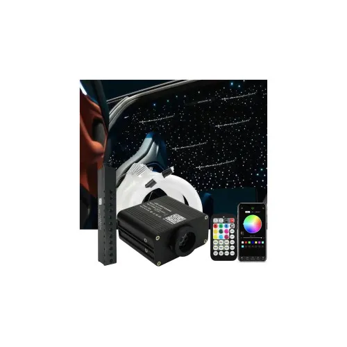 Kit fibra optica LED RGB+W plafon instelat cu efect meteorit (Stea Cazatoare) 450fire ,3m 12V — imaginea 4