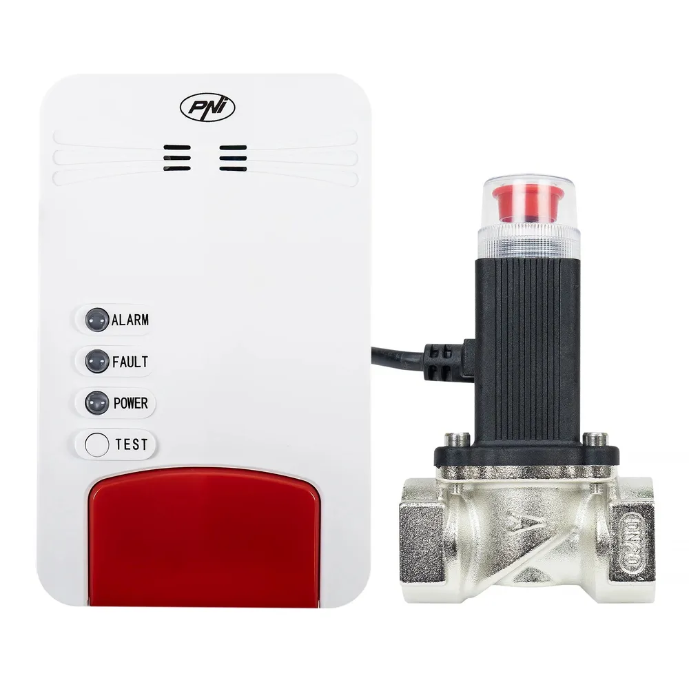 Kit PNI Safe House Dual Gas 250, senzori monoxid de carbon si gaze naturale + electrovalva 3/4 "